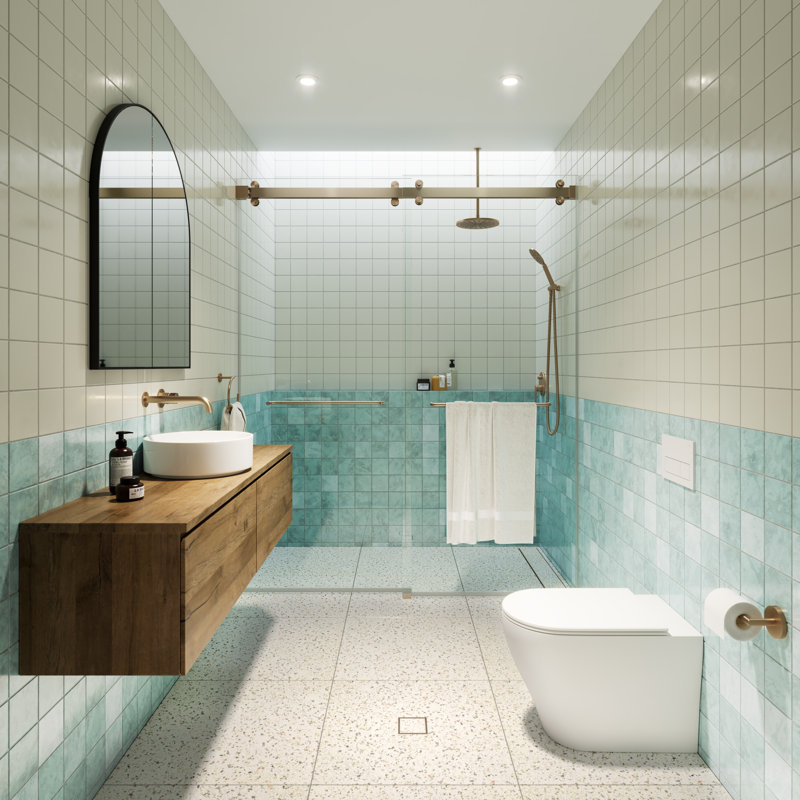 Polaris 60 in. x 78 in. Fully Frameless Sliding Bypass Shower Door, Brushed Bronze