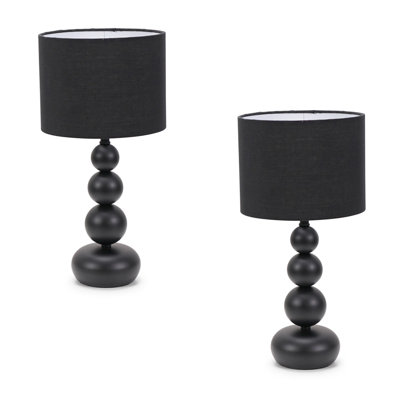 Marissa Pair of Stacked Ball Table Lamp Light with LED Bulbs