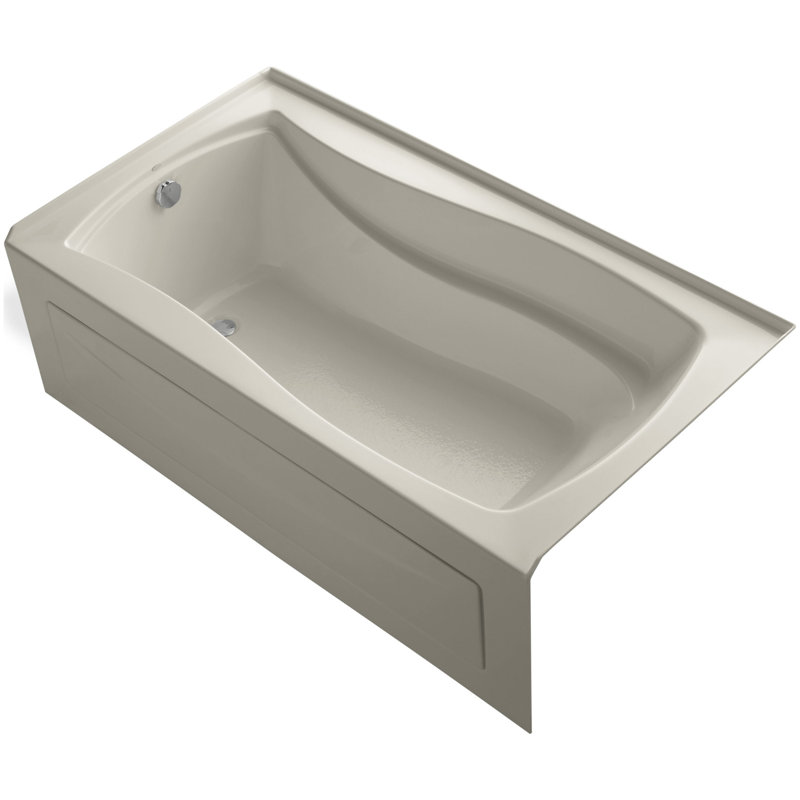 Mariposa Vibracoustic 66" x 36" Soaking Bathtub, Banc de sable, Gauche