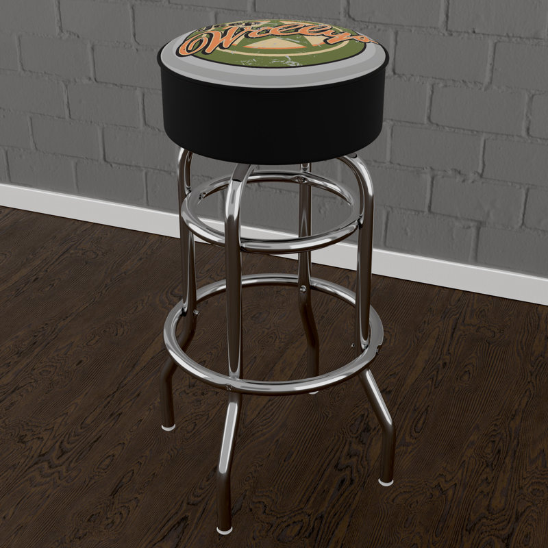 Swivel Upholstered Counter Stool with Metal Frame