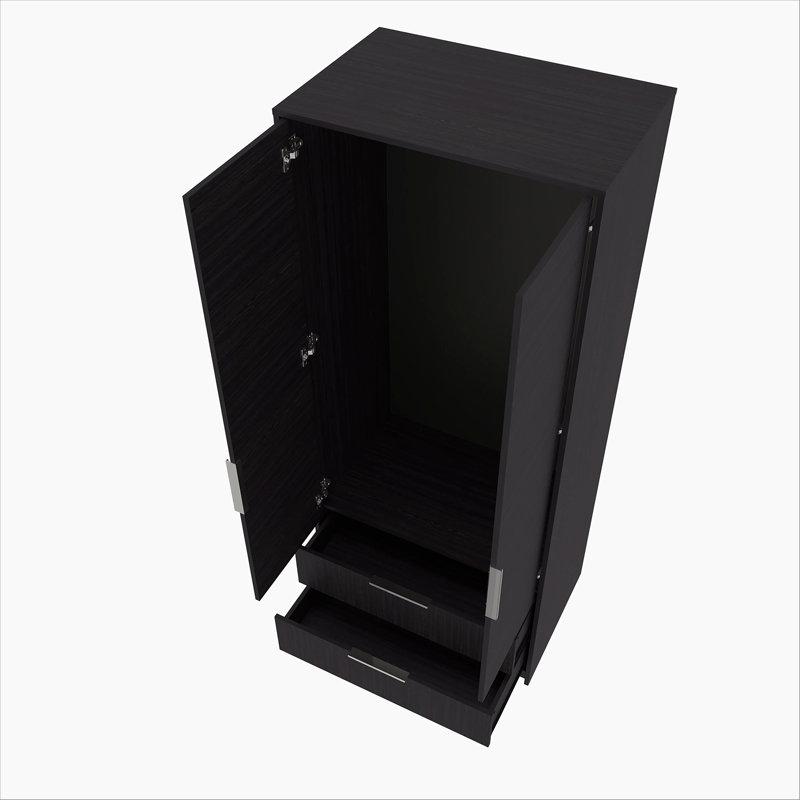 Armoire 2 tiroirs avec tringle suspendue Wengue