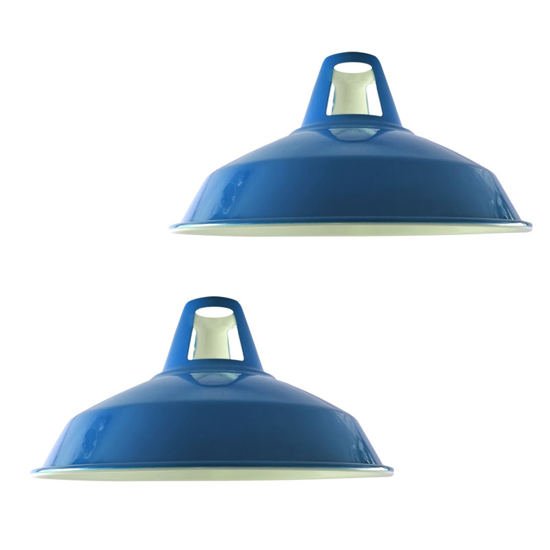 Alkis 16cm H Metal Barn Slotted Lamp Shade ( Uno ), Blue