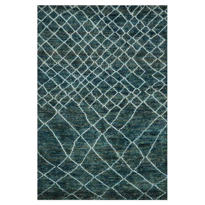 Palumbo Hand Knotted Geometric Indoor Rug, Rectangle 7'9" x 9'9"