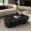 Table basse 48,62 pouces de forme unique Table basse robuste en fibre de verre pour le salon sans assemblage-2071766883