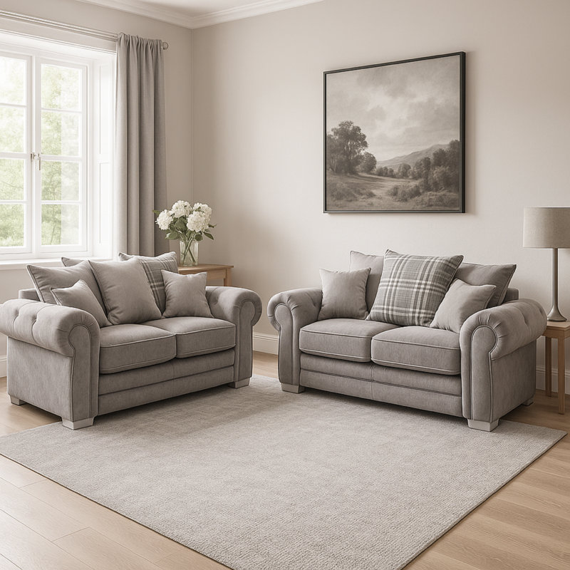 2 - Piece Living Room Set, Grey
