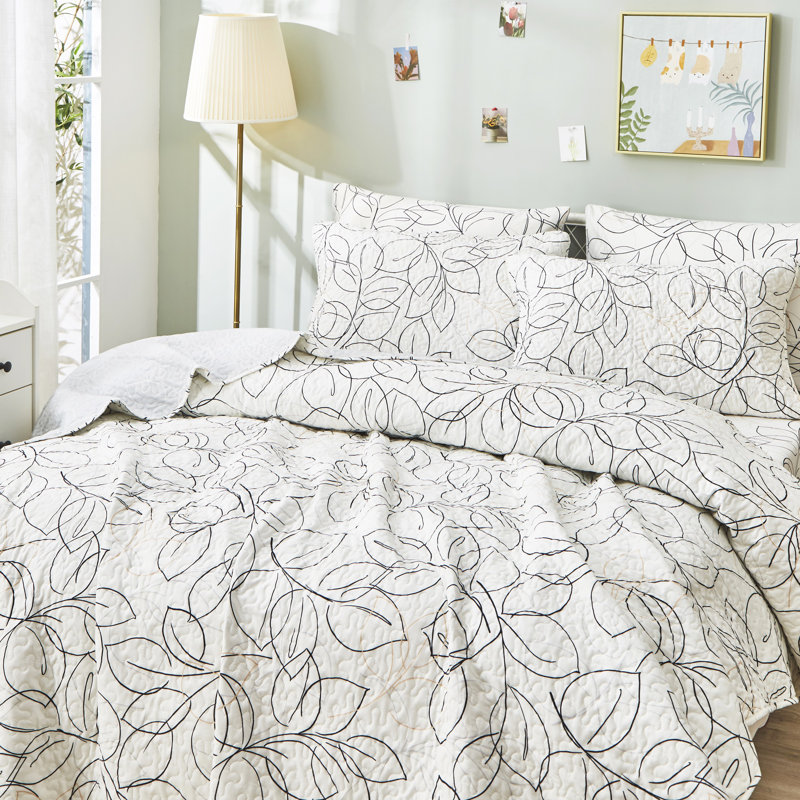 Ensemble de couvre-lit réversible en microfibre blanc, Simple