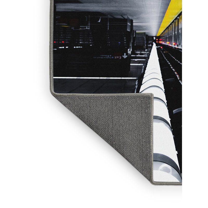 Tapis jaune / noir, Rectangle 7 pi x 9 pi