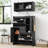 Multi-Functional Tipping Bucket Shoe Cabinet With Wall Cabinet, Space-Saving Design Foyer Cabinet With 2 Flip Drawers, Versatile Side Cabinet For Hallway-1038630220