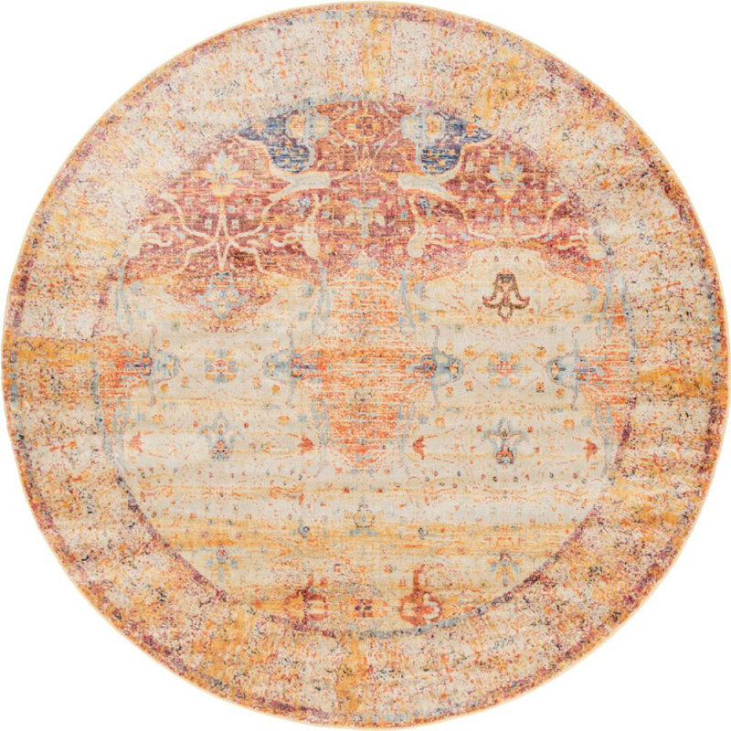 Carolina Ikat Indoor Rug, Round 8'