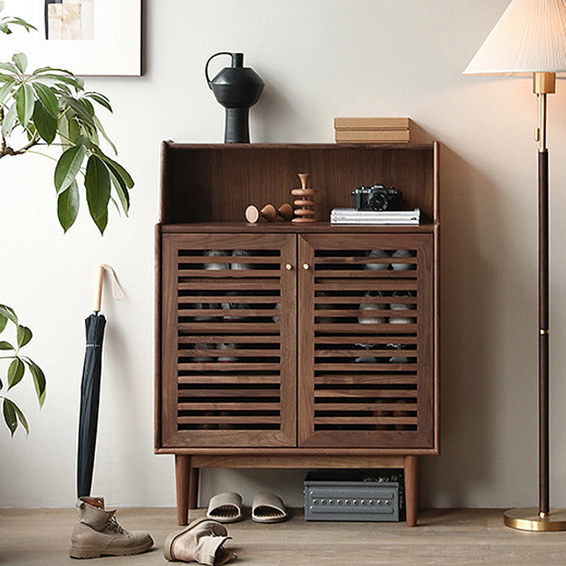 Rangement à chaussures minimaliste et moderne, Marron foncé