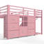 Lit mezzanine Blossom en métal pour enfants (taille standard) avec glissade, échelle et tiroirs de rangement-135825280