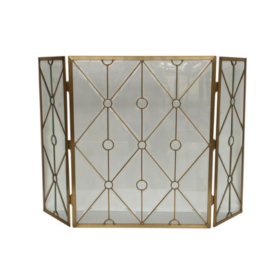 Onetha 3 Panel Steel Fireplace Screen
