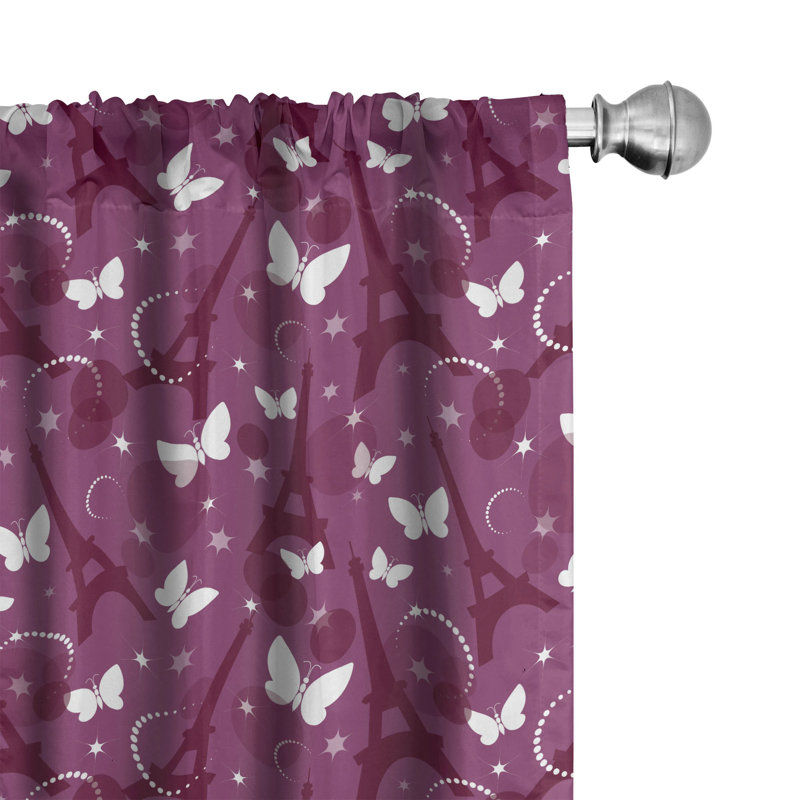 Eiffel Geometric Semi-Sheer Rod Pocket Curtain Panels, 28" x 84"