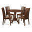 L'ensemble 5 pièces de table et chaises de cuisine comprend une table ronde avec Dropleaf et 4 chaises de salle à manger, 42 x 42 pouces, lin blanc-2604263-100150956-85590816