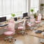 Chaise de bureau ergonomique en filet avec coussin épais, support lombaire réglable et accoudoirs rabattables-895631581