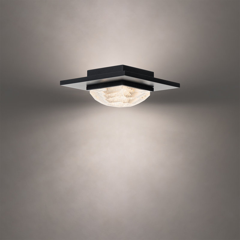 Promenade 1 Light Crystal LED Flush Mount, Black