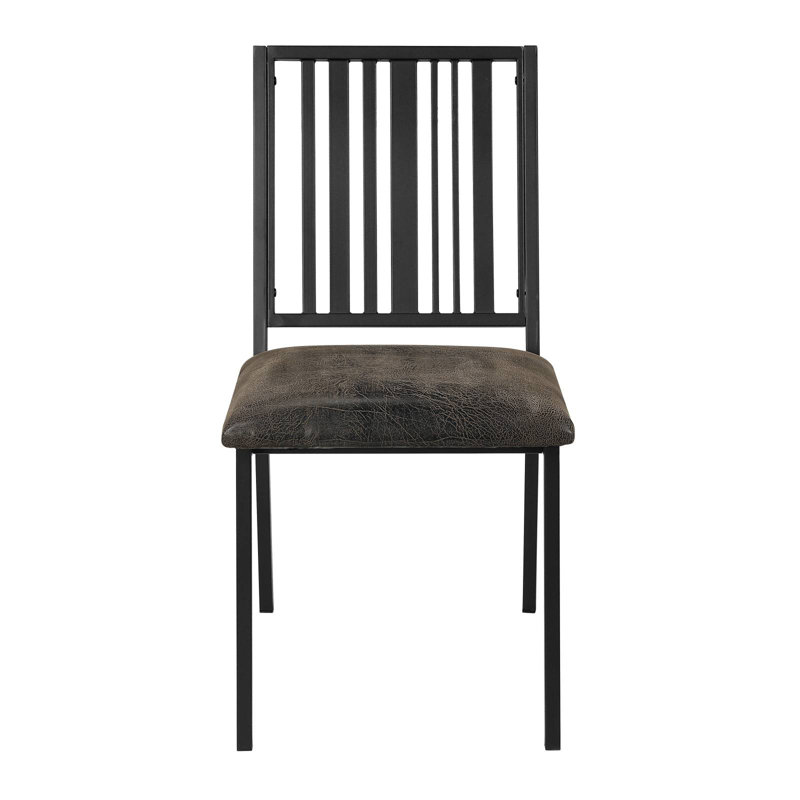 Ensemble de 2 chaises d'appoint en cuir synthétique et finition noire Zudora