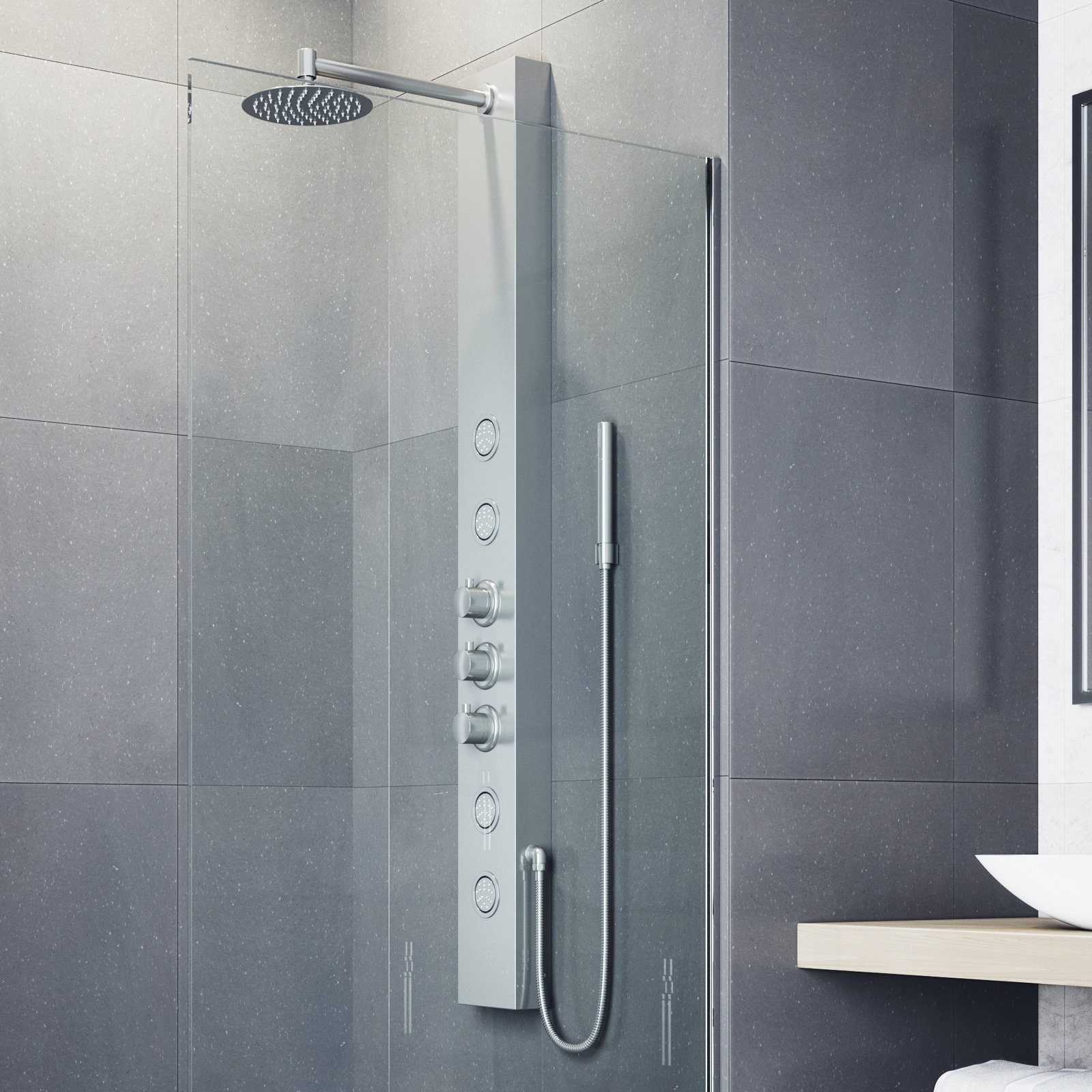 Ellington EZDivert™ 4-Jet Shower System, Stainless Steel