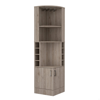 8-Bottle 2-Shelf Bar Cabinet