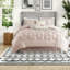 Elegant Blush Bedding Sets With Polyester Tufted Design, King