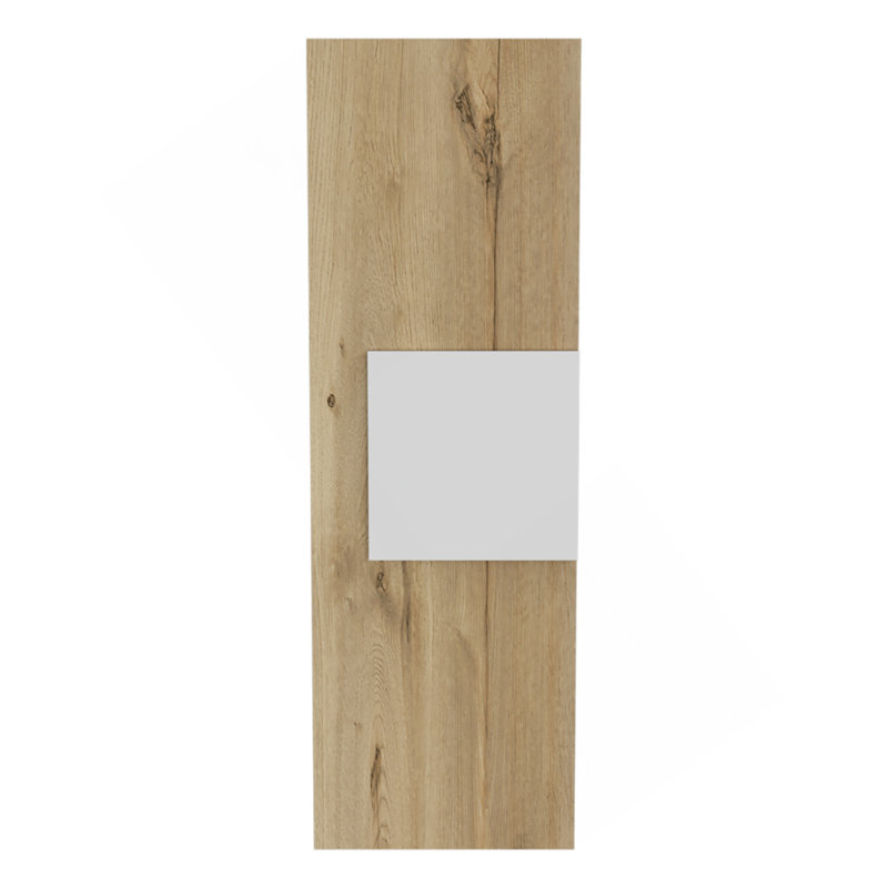 Medicine 38"H Single Door Cabinet, Three Shelves, Light Oak / White