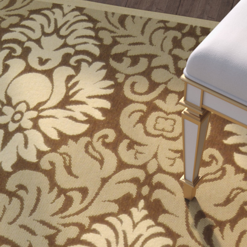 Tapis intérieur / extérieur brun / naturel Arneshia, Rectangle 2 pi x 3 pi 7 po