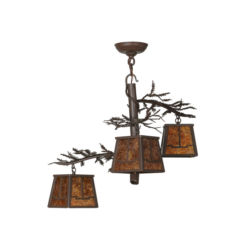 Lustre classique / traditionnel à 3 lumières Pine Branch Valley View