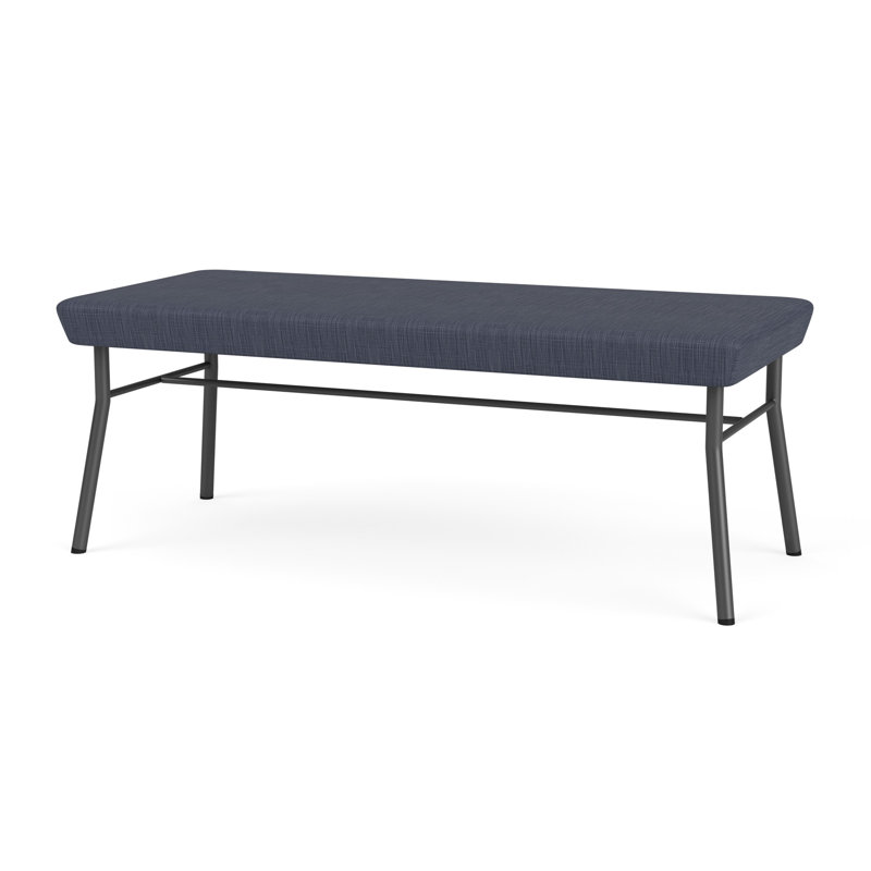 Banc en métal 2 places Chat, Gris anthracite, Plot Line bleu marine