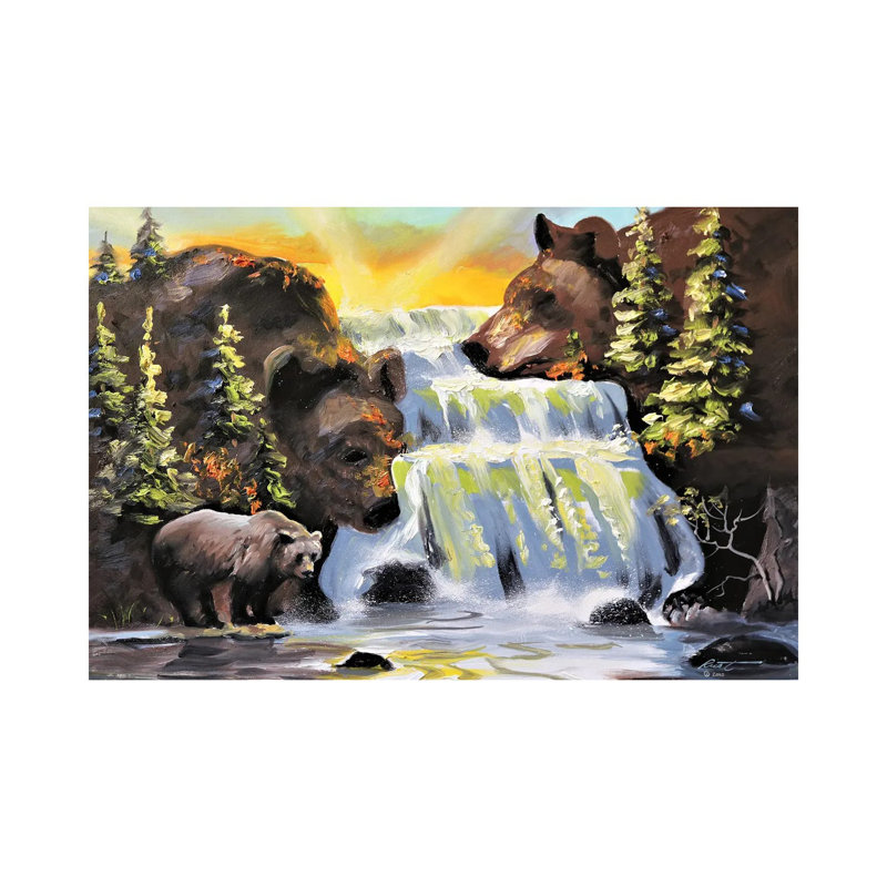 Bears Illusion by D. "Rusty" Rust - Wrapped Canvas Gallery-Wrapped Canvas Giclée, 20.32 cm H x 30.48 cm W