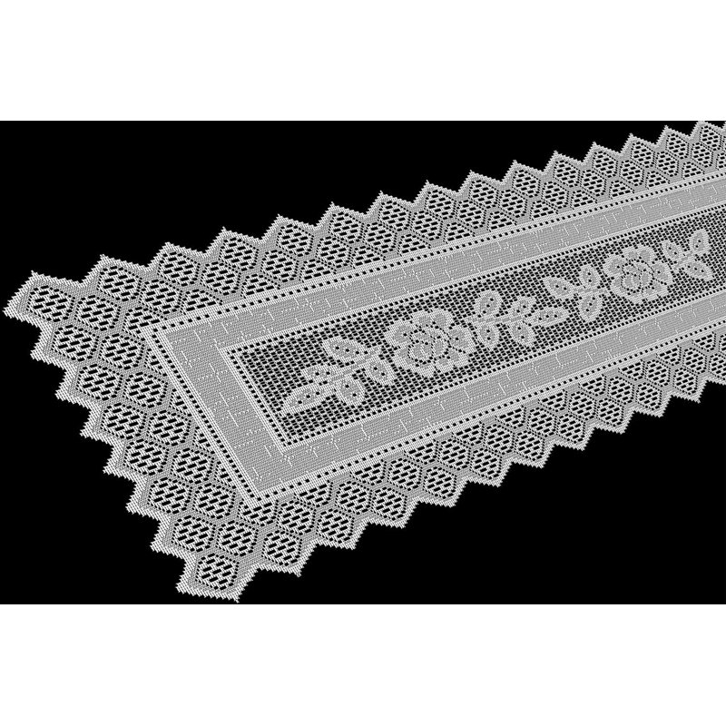 Skrolan Floral Table Runner, White