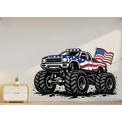 Monster Truck Wall Decal Truck Wall Sticker Car Art Truck Wall Vinyl Wall Decal Truck Lover Room Gifts Vinyl Wall Art Stickers  1176DRS