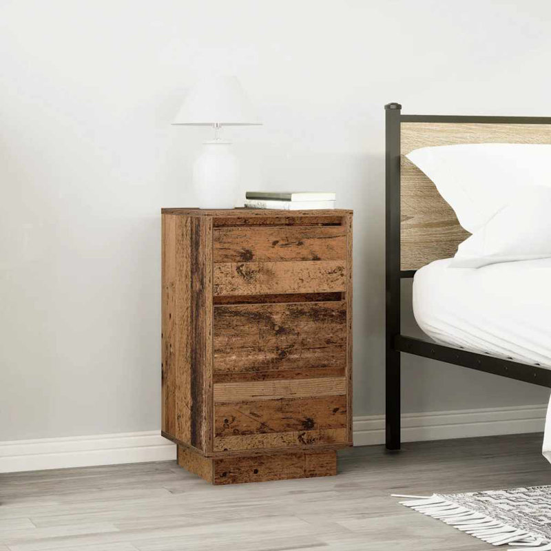 Davayah 38cm W Manufactured Wood Bedside Table, Old Wood
