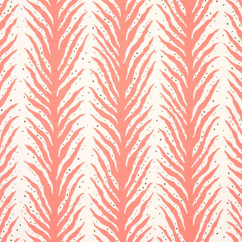 Tissu imprimé Schumacher x Celerie Kemble, Corail