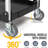 Foldable 4-Tier Plastic Utility Cart  In Black With Brake