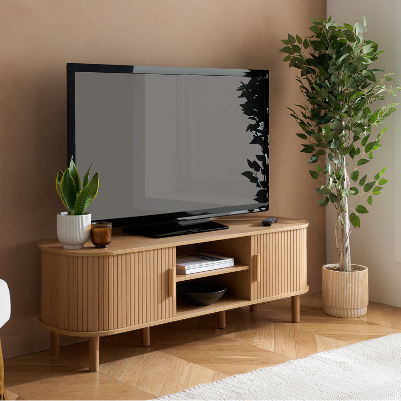 TV Stand for TVs up to 55", Oak Wood/Brown//