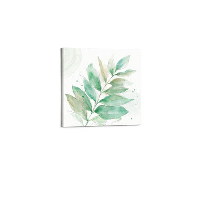 Green Soft Petals Canvas Print Premium Modern Home Wall Art 24 x 24 Inch