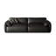 Causeuse-coussin modulable noire en cuir véritable-23077328