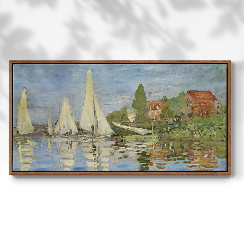 Nautical Series-CDLXVII- Toile tendue avec châssis tendue, prête à être accrochée, H 21 po x l 41 po, Argent argent