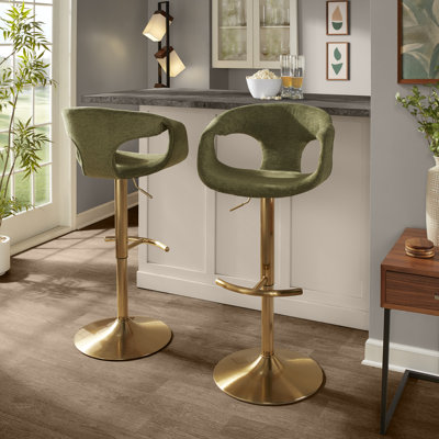 Cassandra Adjustable Bar Stools with Rounded T Footrest