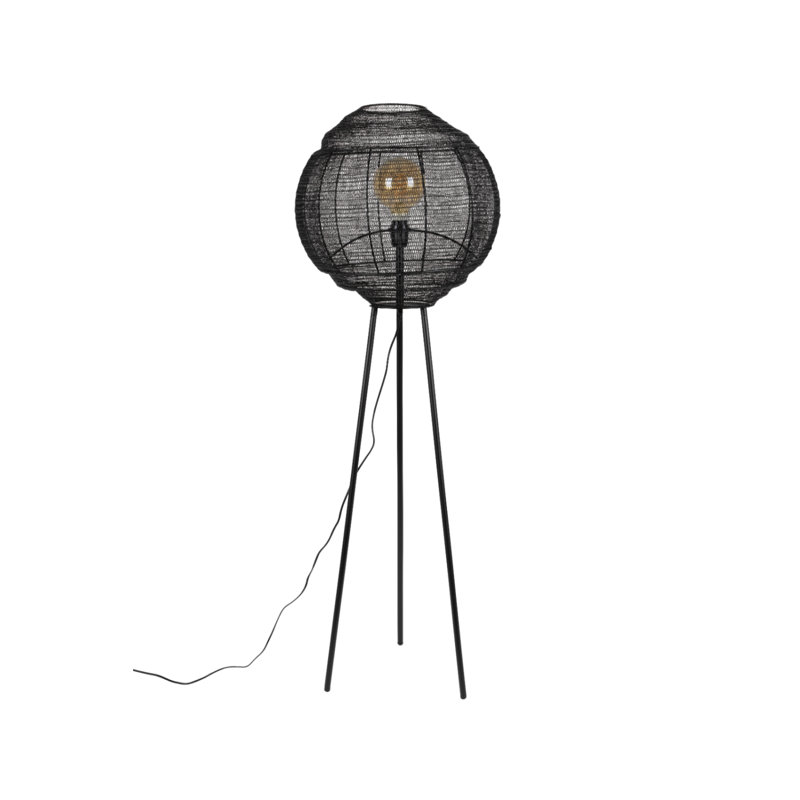 Lampe sur pied 56 po Meezan, Noir, Noir