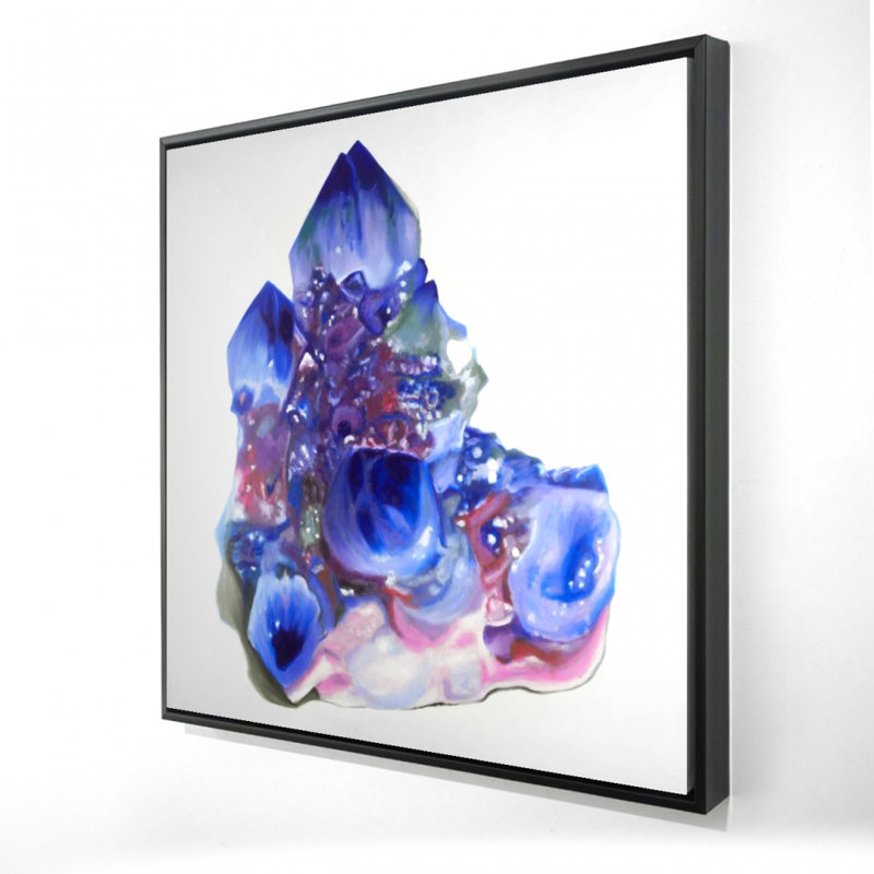 Toile de cristal de quartz bleu et mauve | Décoration murale de chambre à coucher