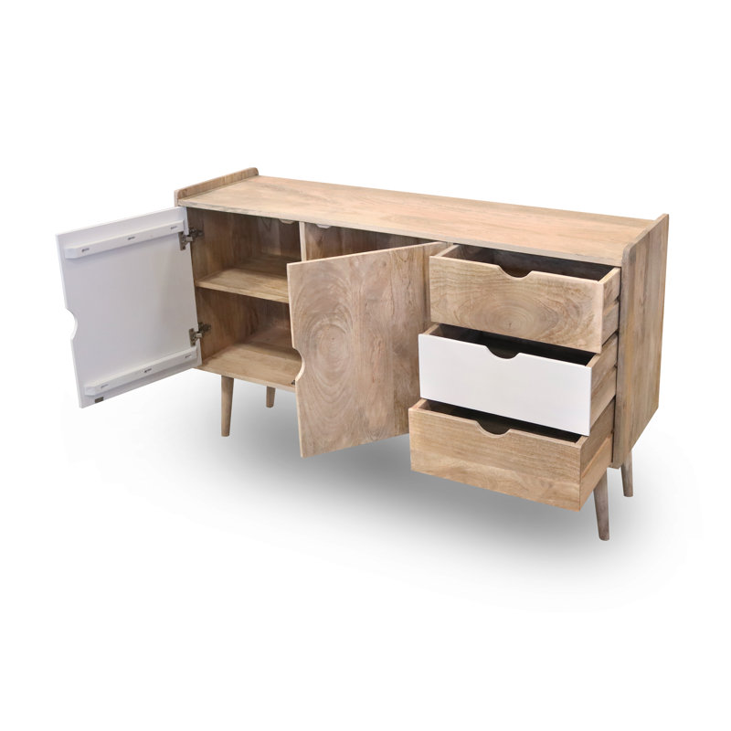 Rousseau 150cm Sideboard, Brown/White