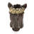 14.5X8.5X13.5" Magnesium Horse Statue Planter With Textured Brown Finish And Gold Leaf Crown