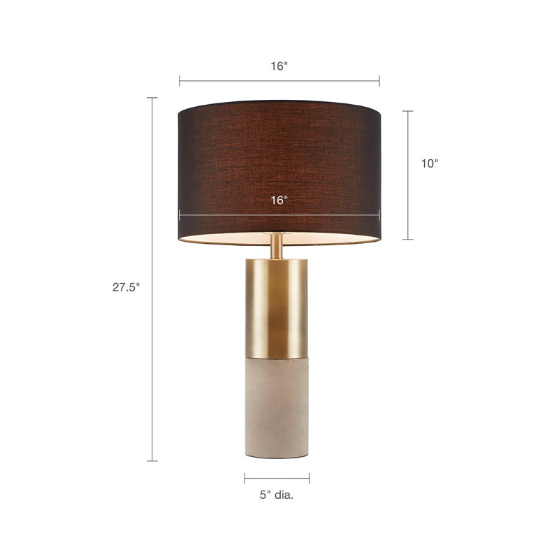 Fulton Metal and Concrete Table Lamp, Gold/Grey/Black