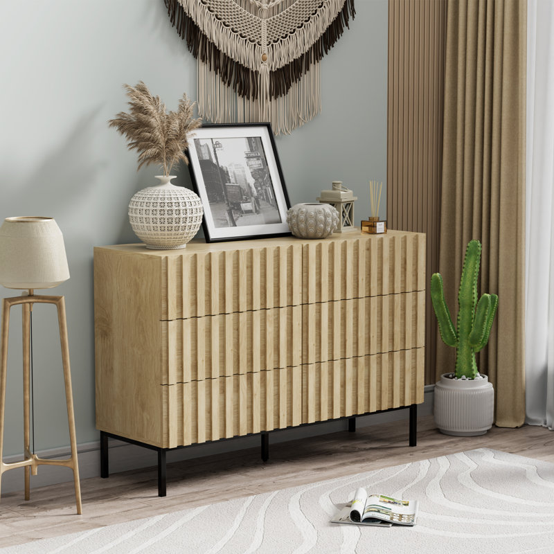 Sevyn 6 Drawer 47.2" W Double Dresser, Ivory