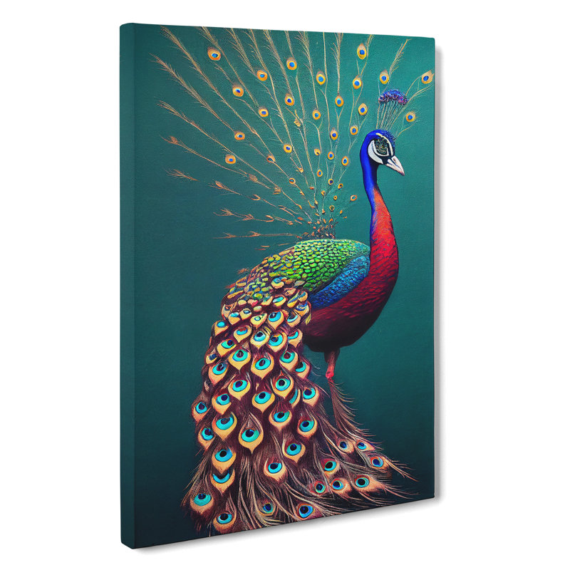 XC1022-832X Artistic Peacock - Wrapped Canvas Print, 76cm H x 50cm W x 3cm D