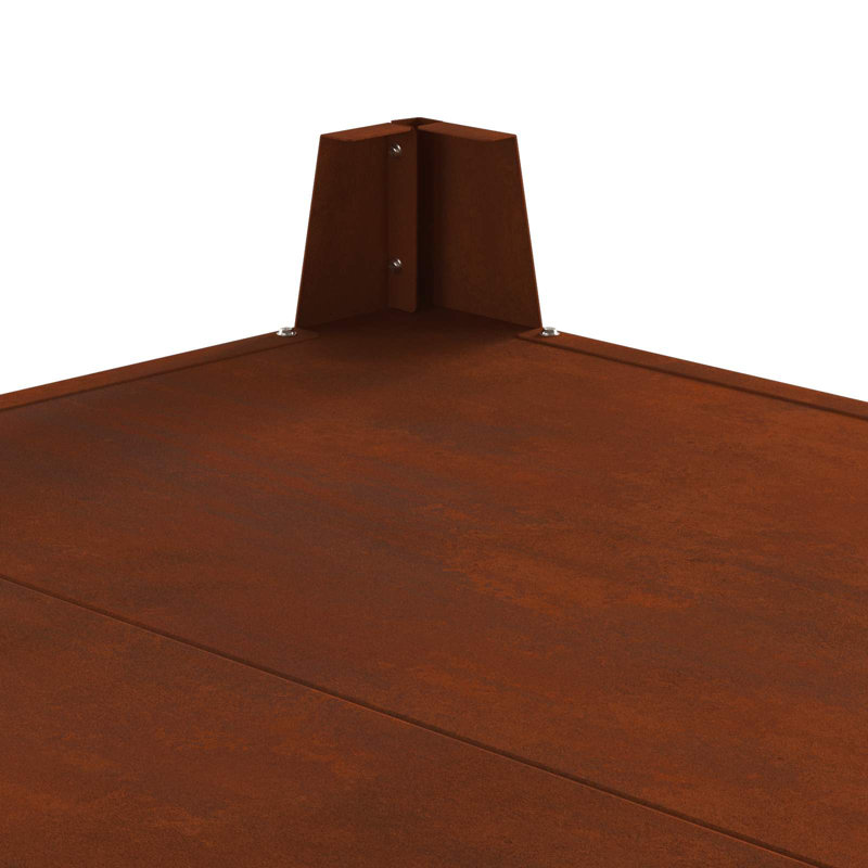 Acier vieilli brun 31,50 x 31,50 x 16,93 po vidaXL, H 16,9 po x l 31,5 po x P 31,5 po, Brun