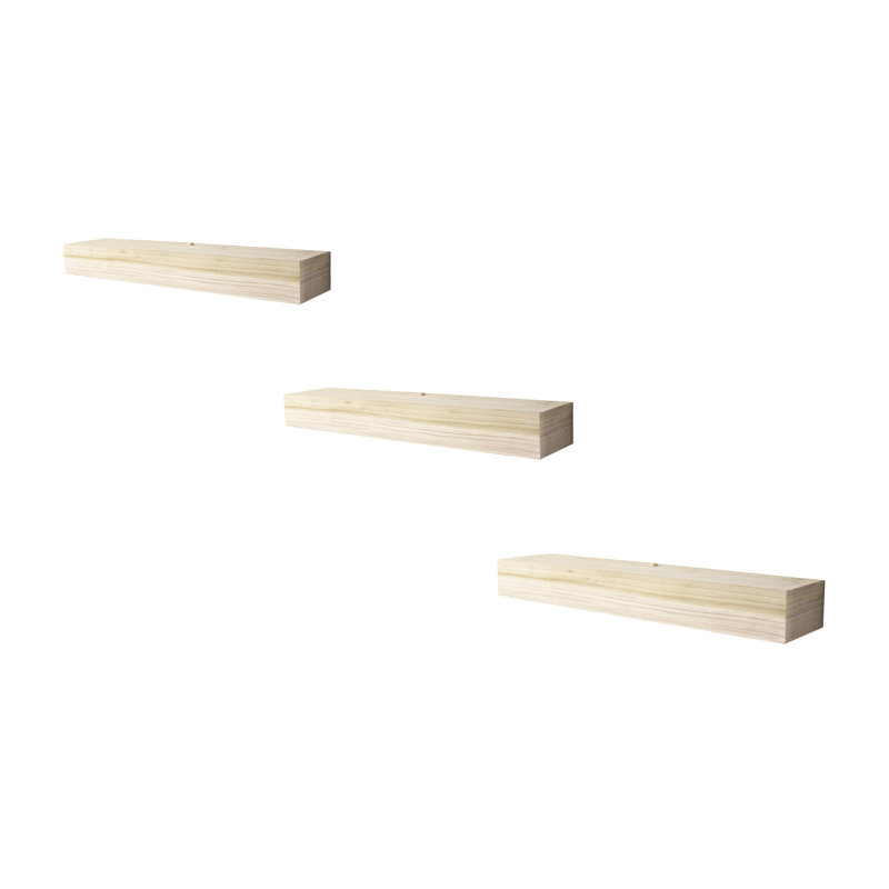 Rayne Poplar Floating Shelves, 4" H x 61" W x 5" D