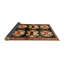 Tapis de zone rouge/brun/crème contemporaine-973538193