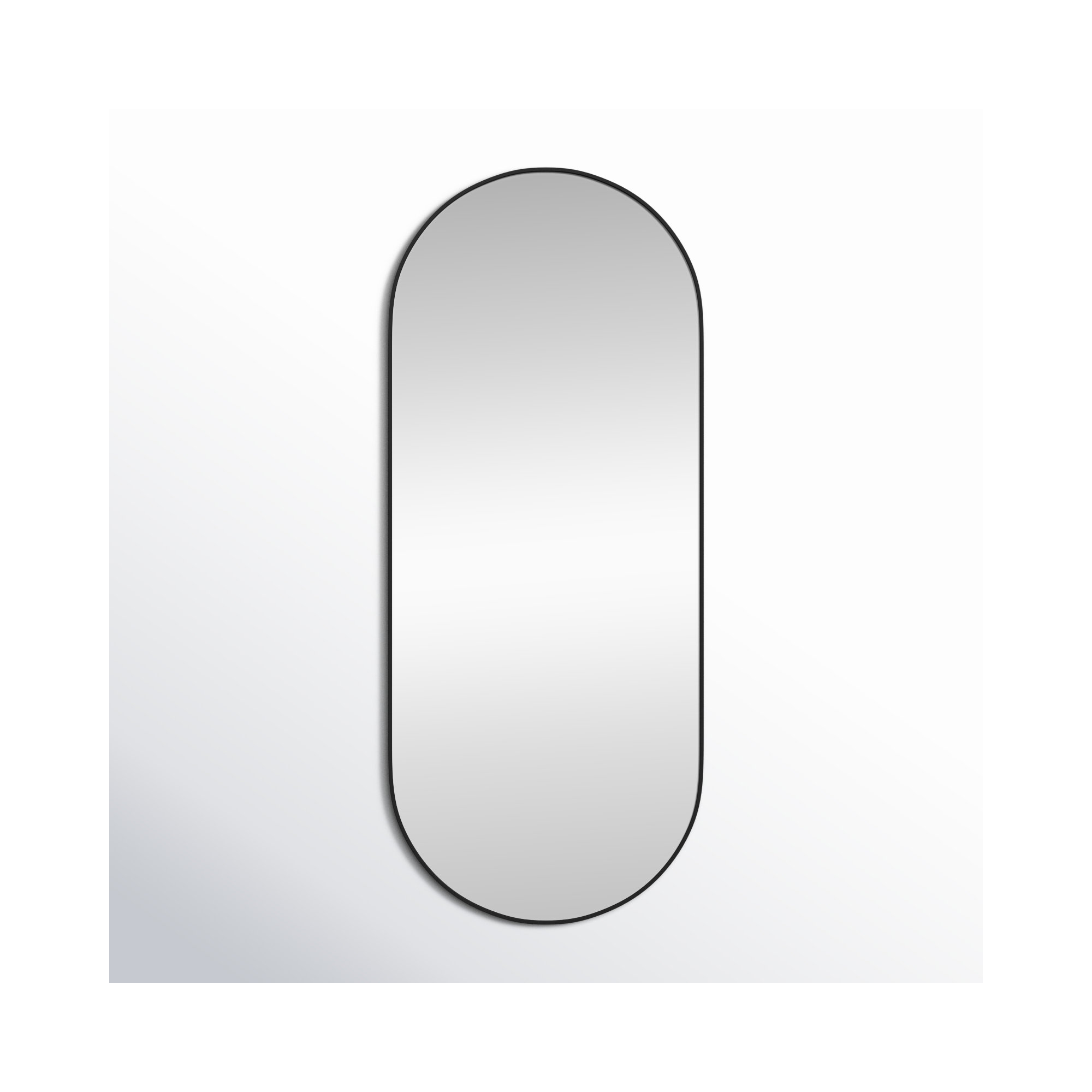 Elington Metal Oval Mirror, Black, 72"  x 30" 